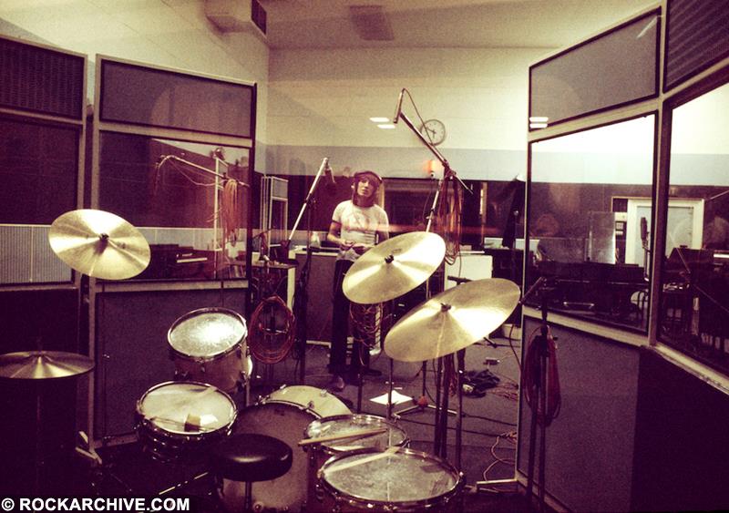 A Rockarchive limited edition colour print of Roger Waters stood in a studio during the recording of Pink Floyd's Wish You Were Here.