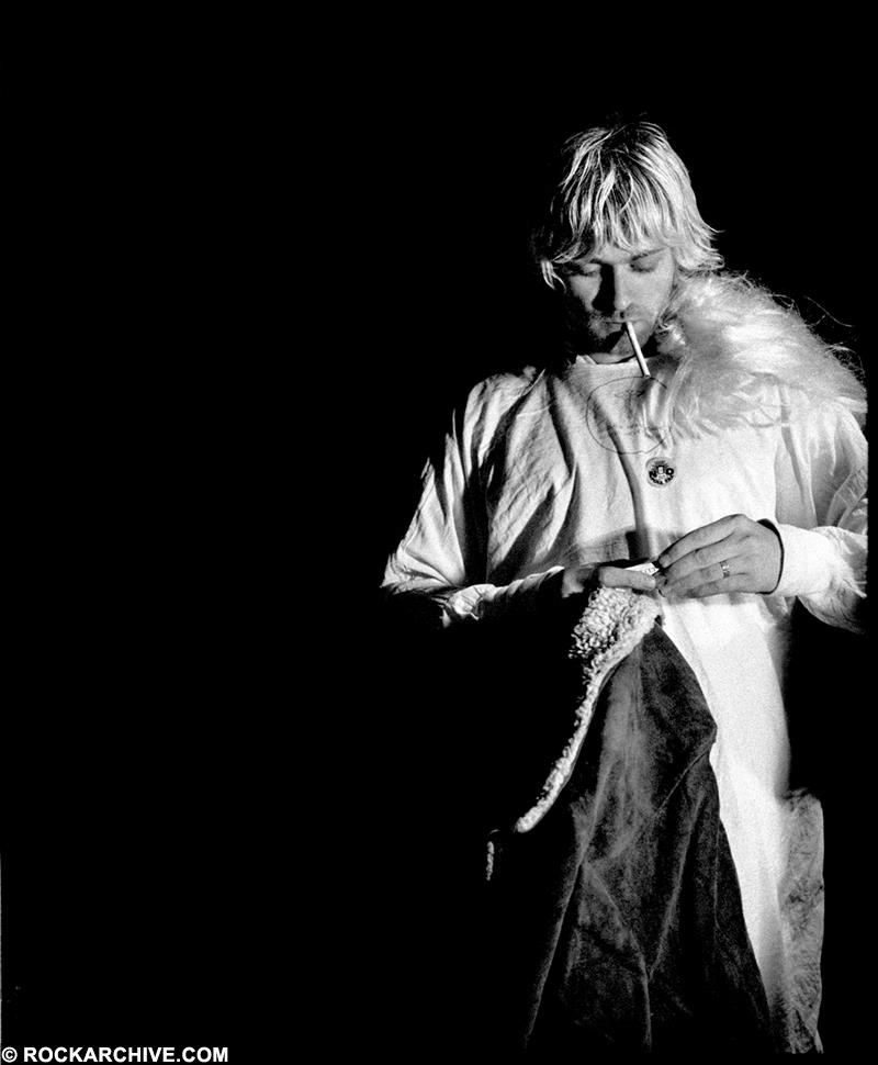 Kurt Cobain from Nirvana at the Reading Festival in 1992 photographed by Kevin Westenberg