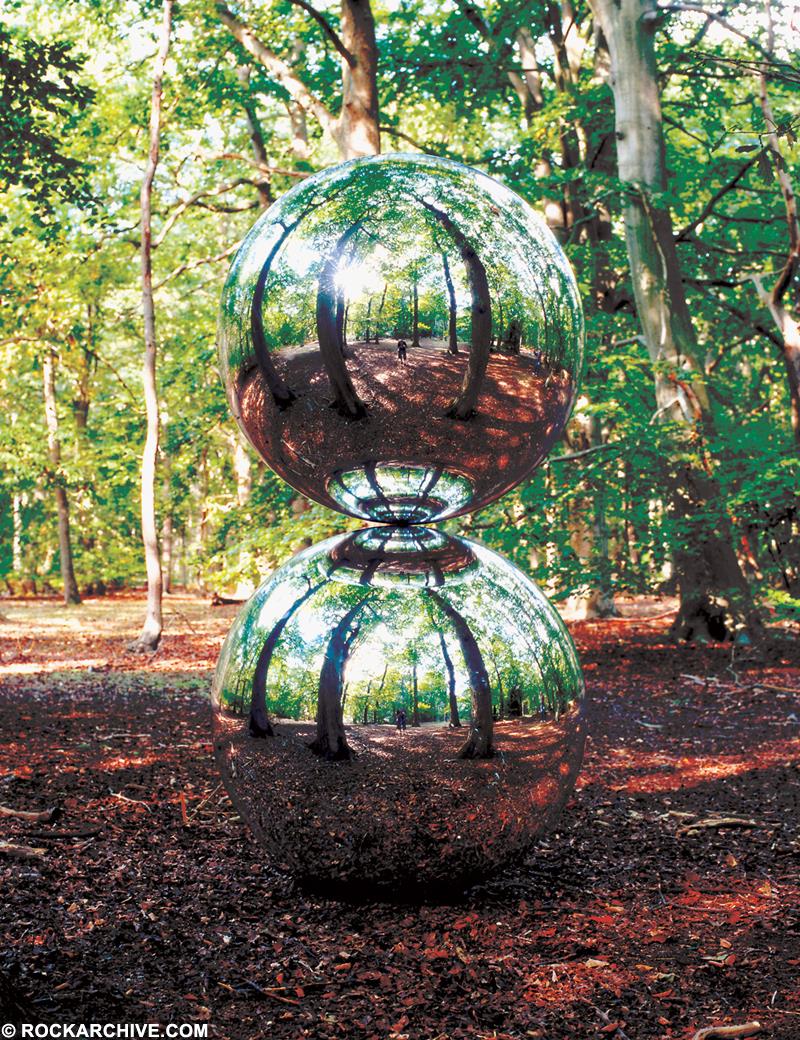 A Rockarchive limited edition print of Storm Thorgerson's alternative artwork for Pink Floyd's "Interstellar" exhibition that features two mirror balls.