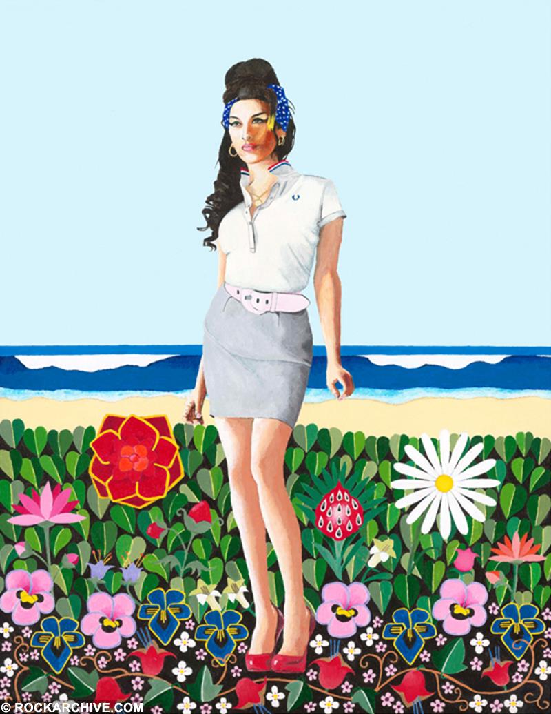 Portrait of Amy Winehouse created by artist Horace Panter commissioned by the Amy Winehouse Foundation