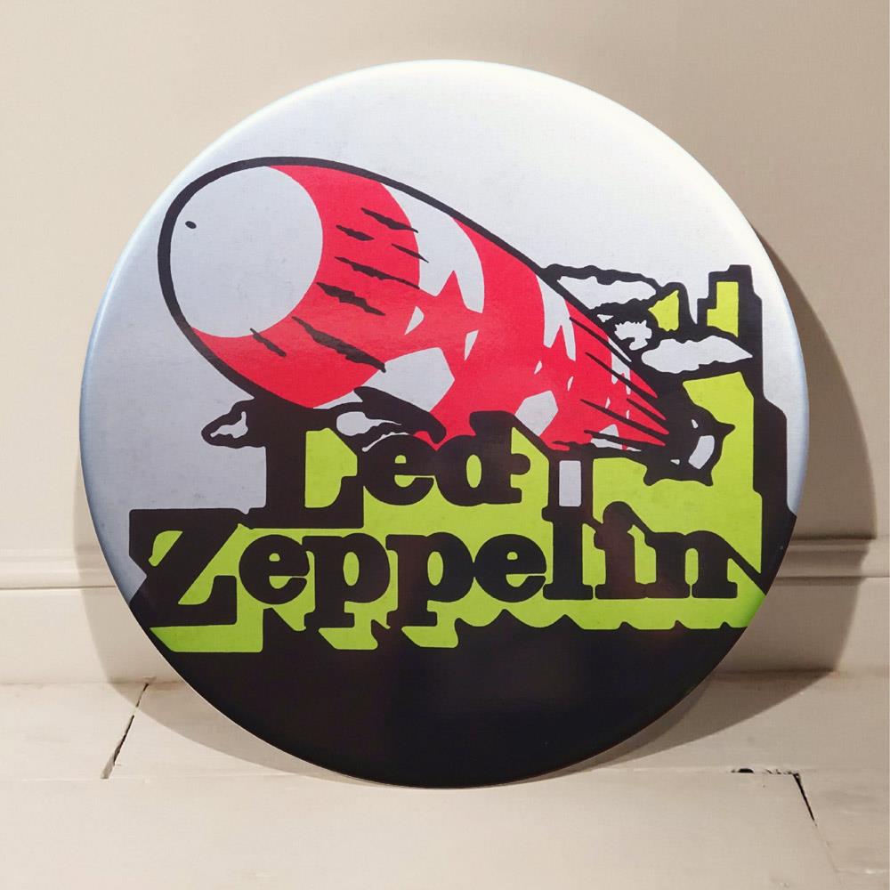 Led Zeppelin Giant Vintage Pin Badge by artist Tony Dennis AKA Tape Deck Art