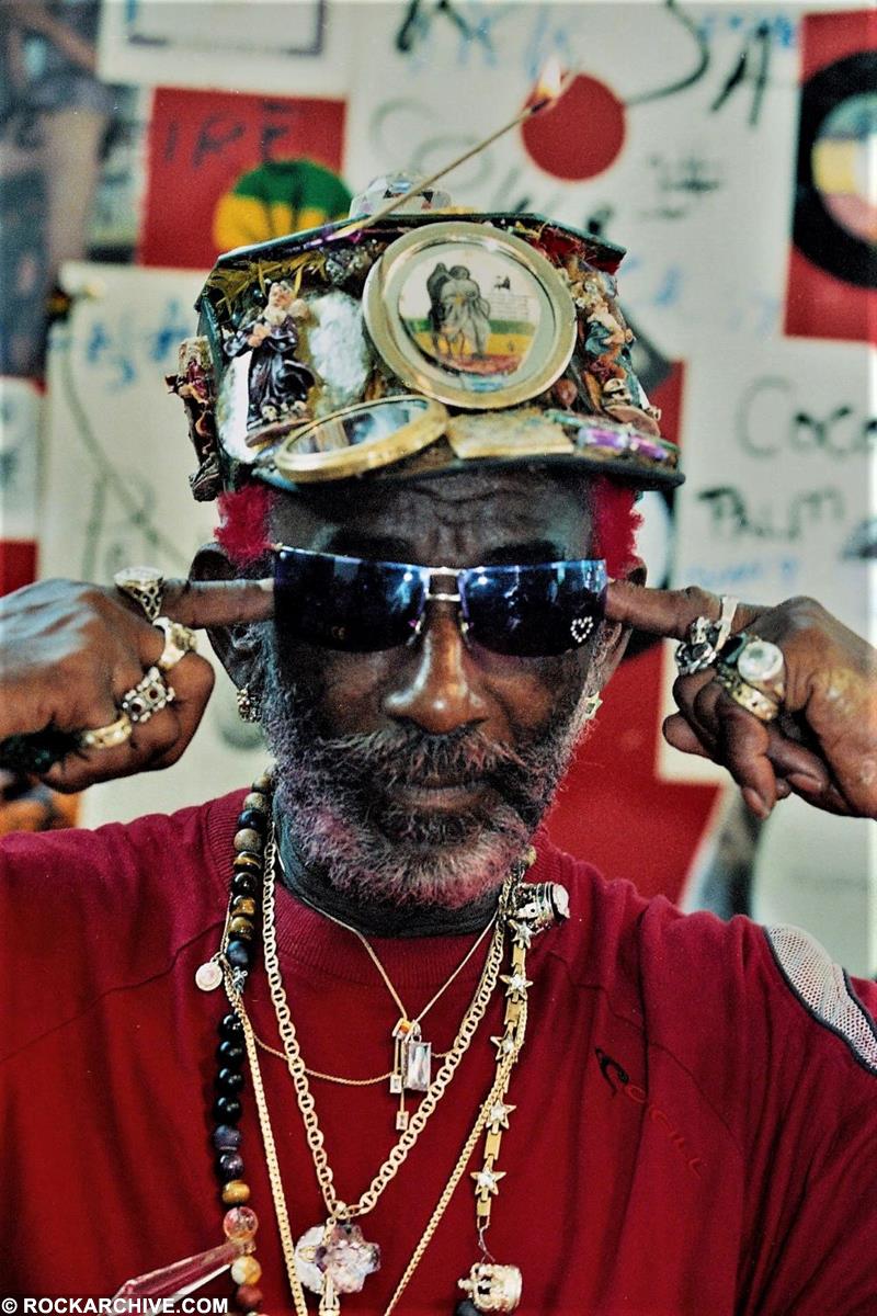 Lee Scratch Perry at Meltdown Festival. London in 2003 photographed by Mark Mawston