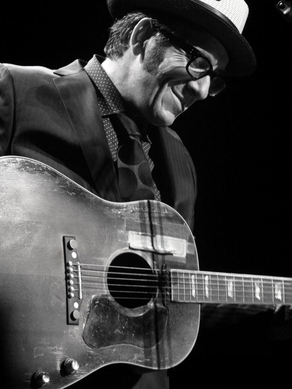 Elvis Costello at the Meltdown Festival, London in 2010 photographed by Mark Mawston