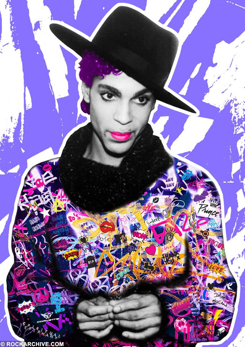 Prince graphic artwork created by The Postman based on a photograph by Dave Hogan