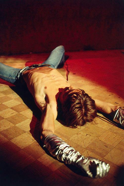 Iggy Pop lying on the stage at Whisky a Go Go, LA in 1970