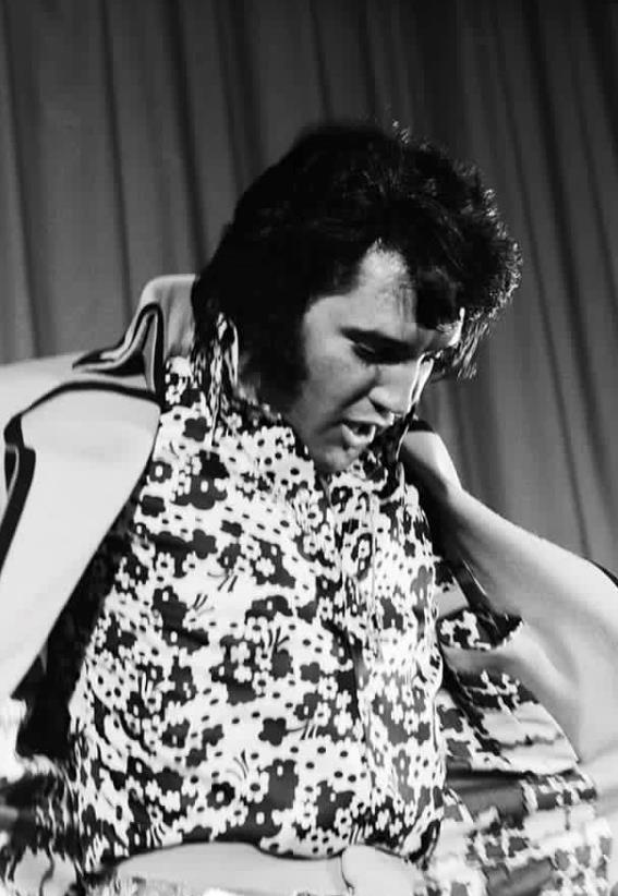 Elvis Presley at a press conference in New York in 1972