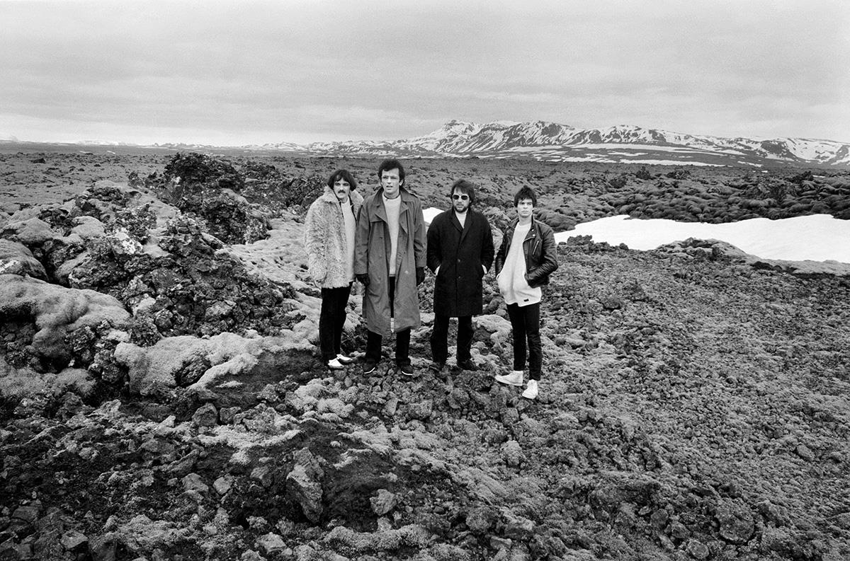 The Stranglers exploring the wilds of Iceland in early May 1978.