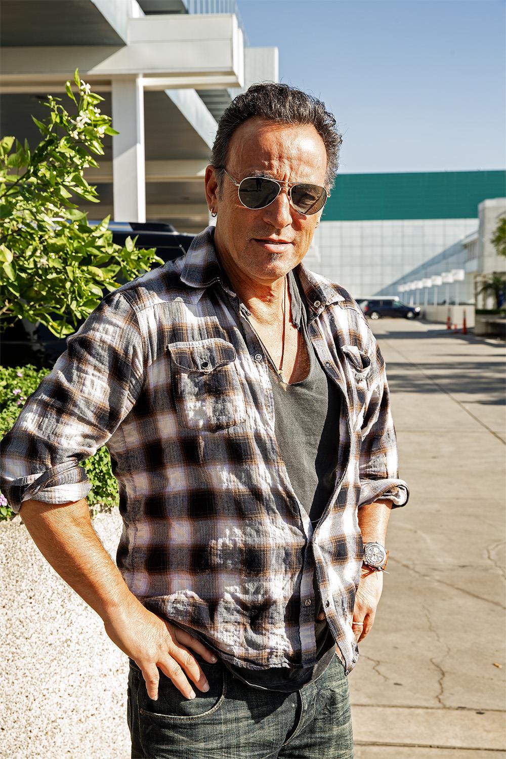 Limited edition print of Bruce Springsteen wearing a checked shirt in Los Angeles in 2015.
