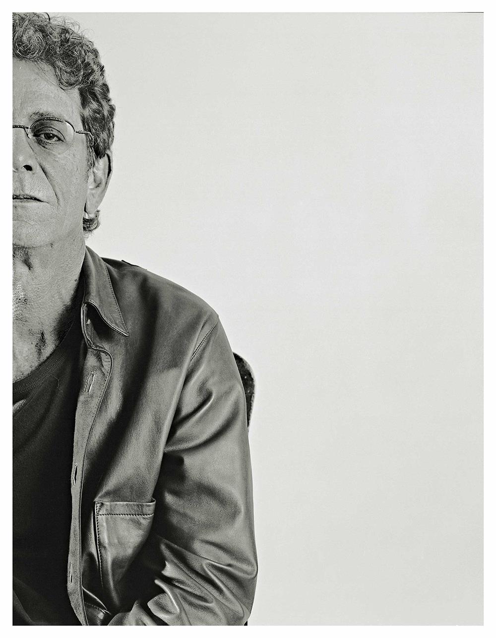 A limited edition print showing a half-face portrait of musician Lou Reed.