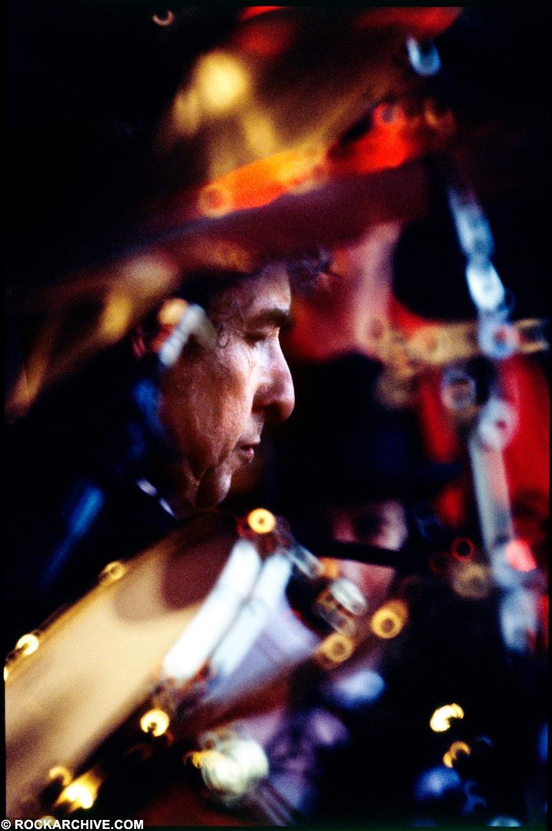 A Rockarchive limited edition print of Bob Dylan shot candidly at the Glastonbury Festival in June 1998.