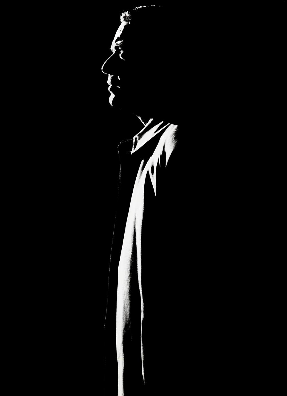 A limited edition Rockarchive print of a shadowy silhouette of Frank Sinatra.