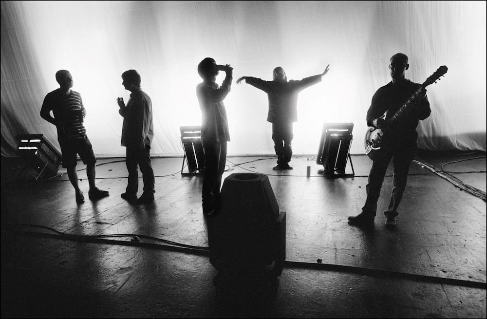 A limited edition Rockarchive print of Oasis shot in silhouette at the NEC in July 1996.