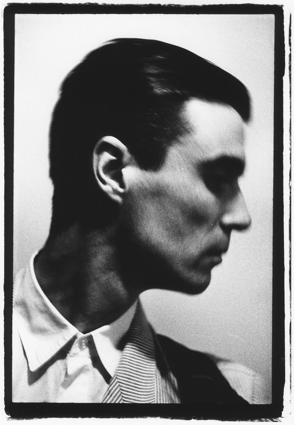 A limited edition print of Talking Head's lead singer David Byrne in profile