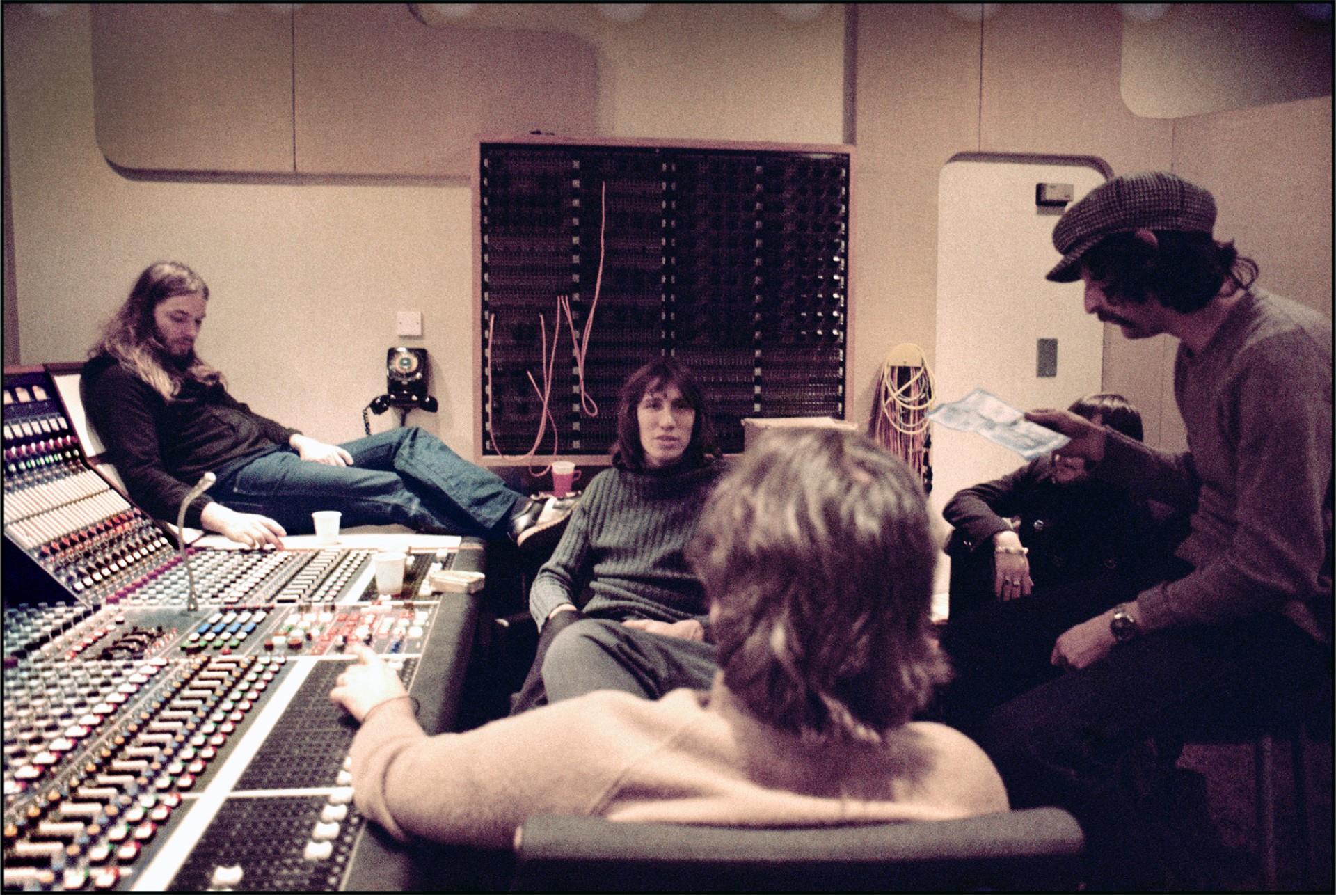 A limited edition colour print of Pink Floyd recording Wish You Were Here at Abbey Road Studios