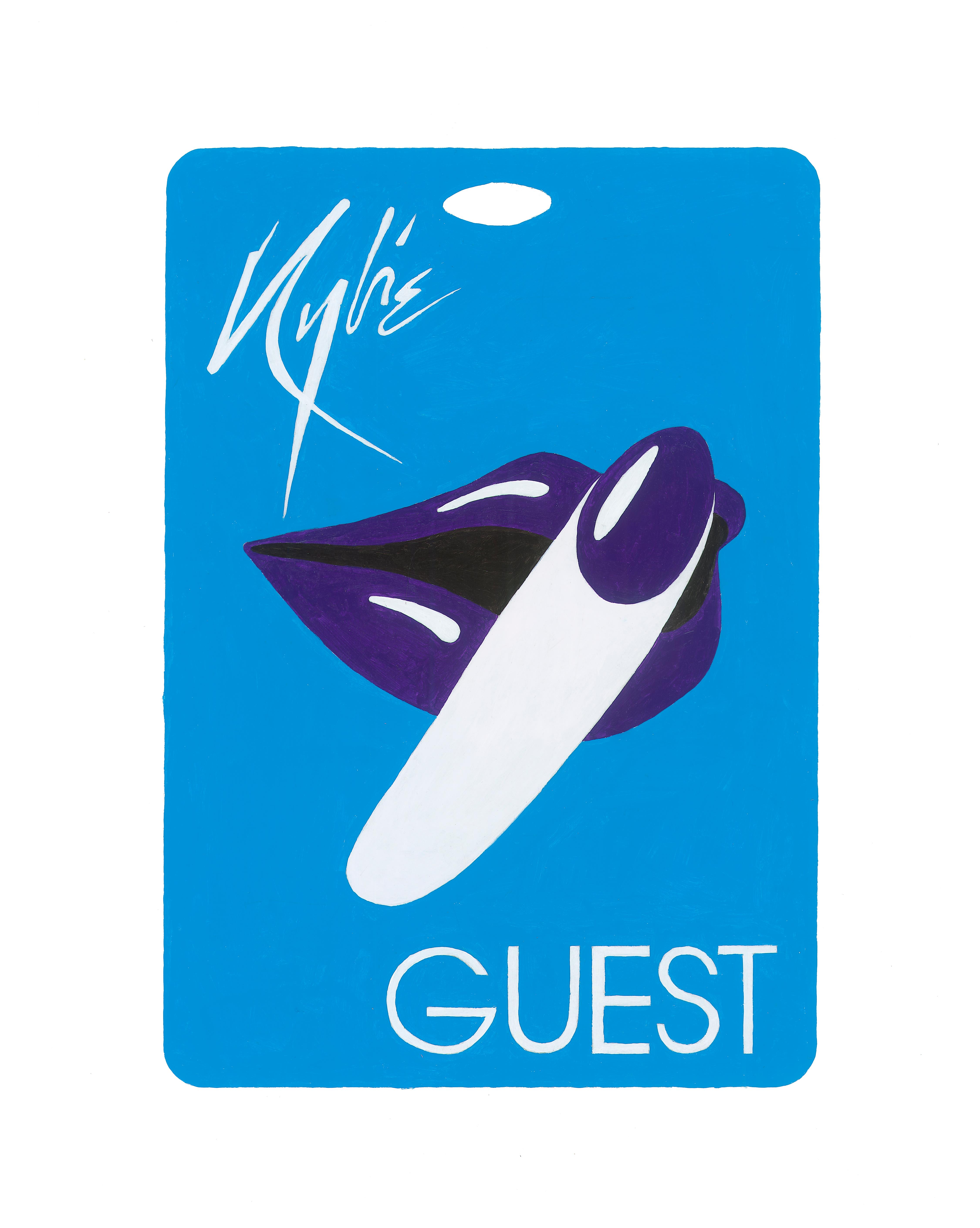 A limited edition print of Horace Panter's pop art painting of a Kylie tour pass.