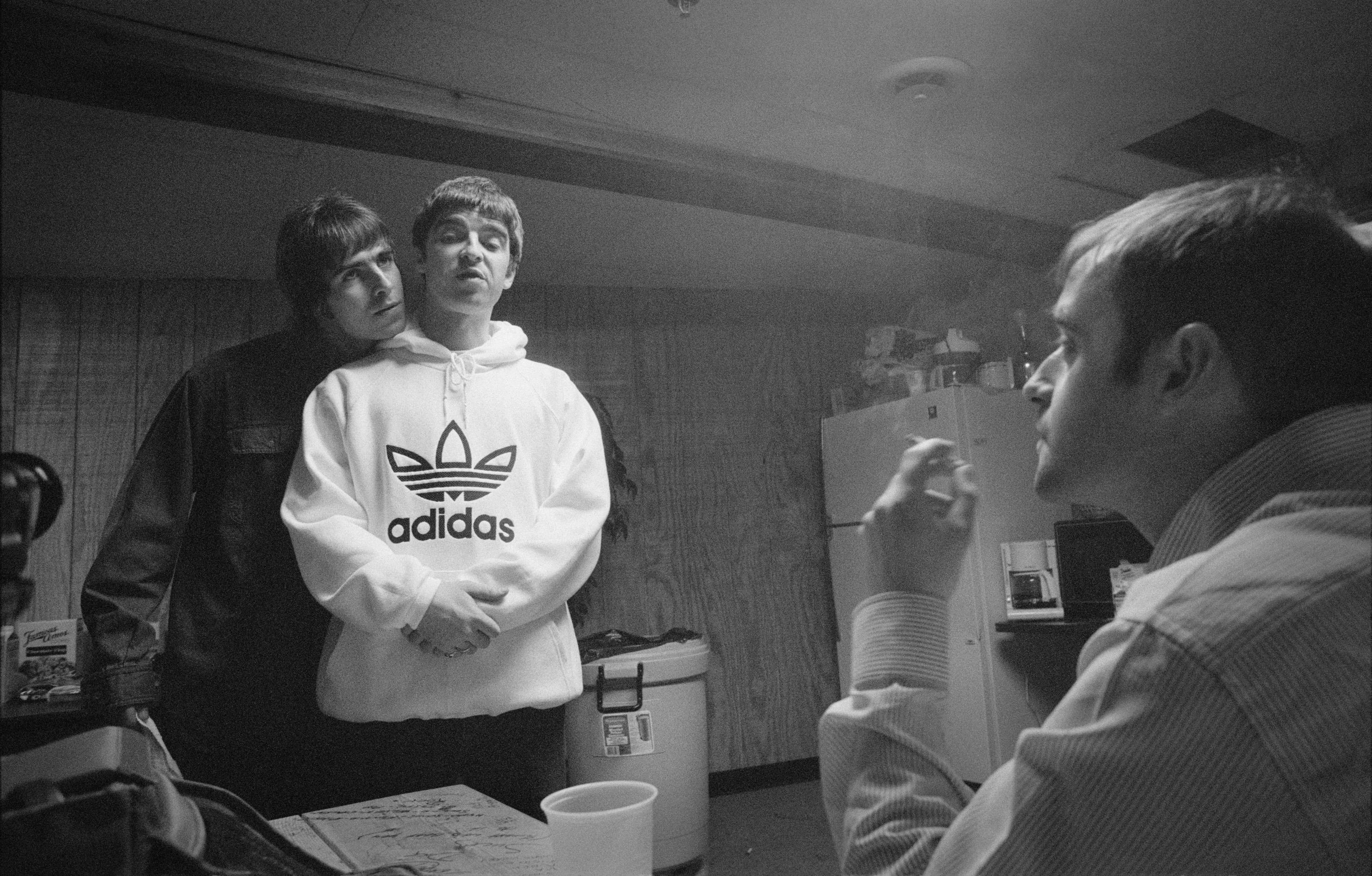 A limited edition print of Oasis with Liam and Noel Gallagher posing together in Detroit in 1995.