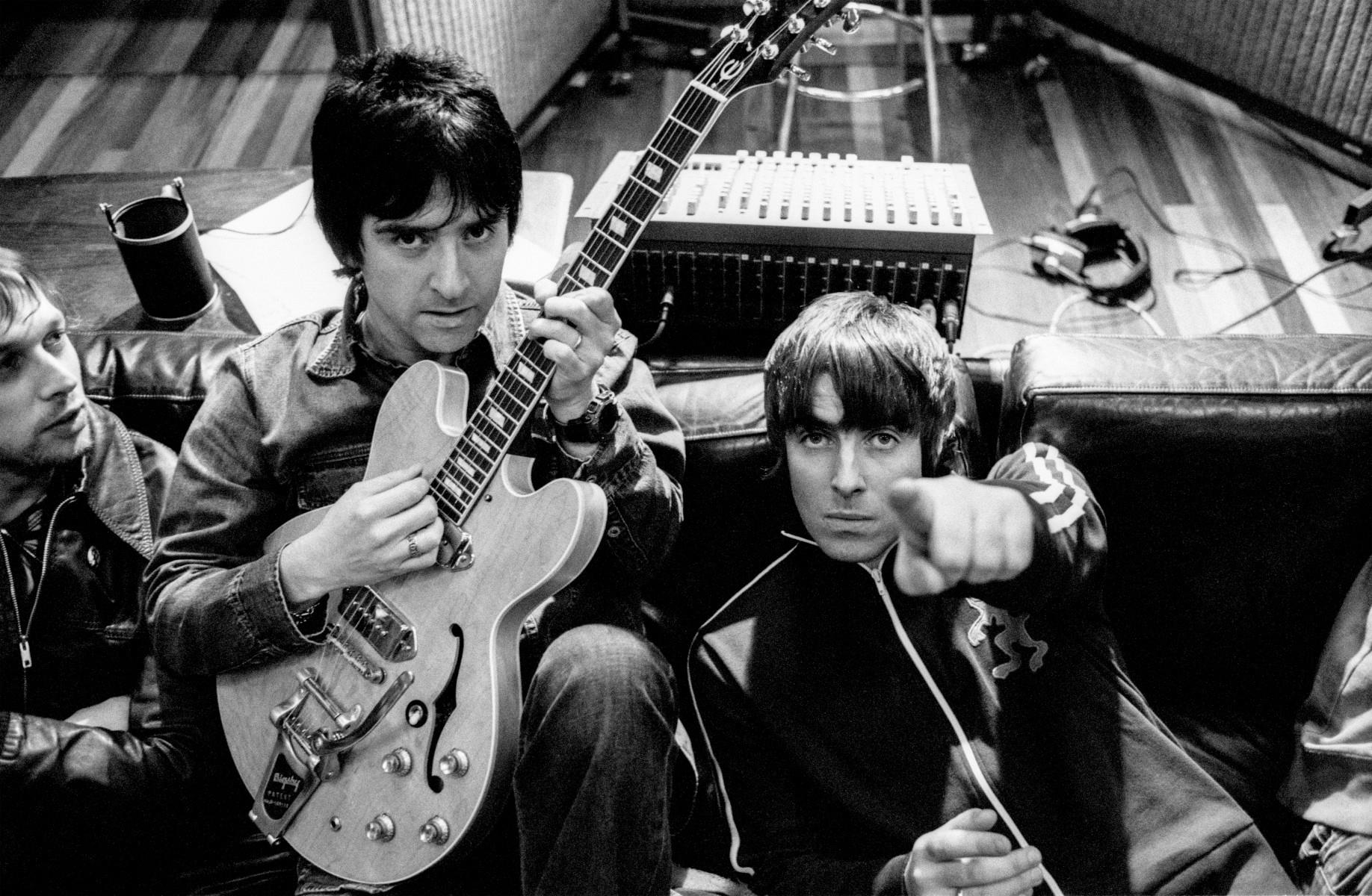 A limited edition of Liam Gallagher and Johnny Marr recording in Olympic Studios, London in 2001.