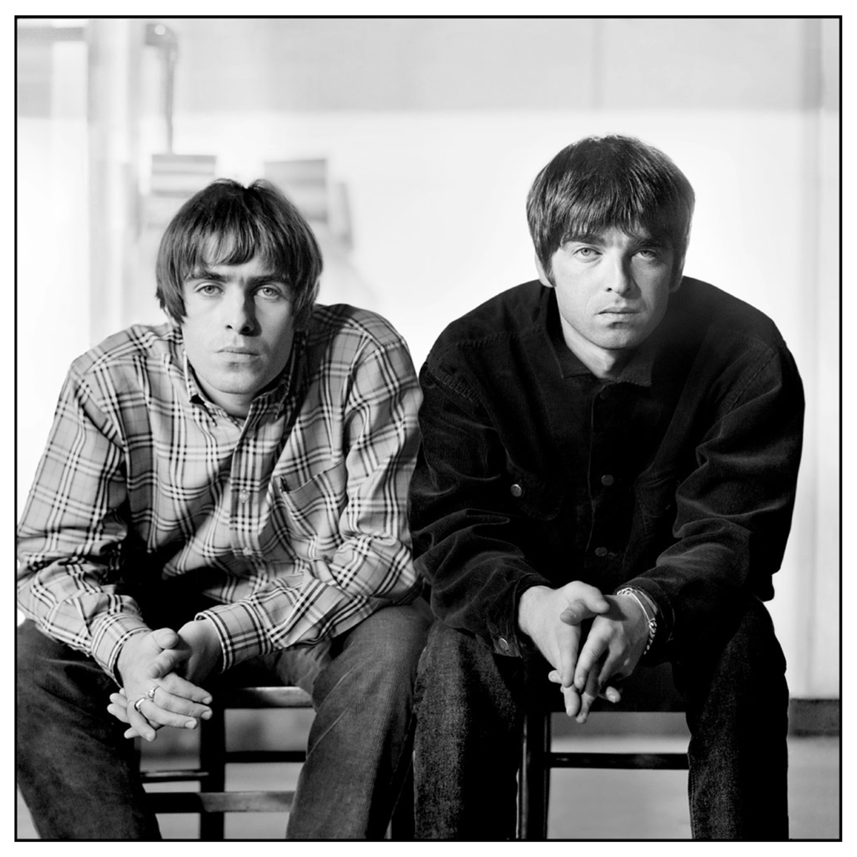 A limited edition print of Noel & Liam Gallagher, Oasis taking a break during the Wonderwall video shoot