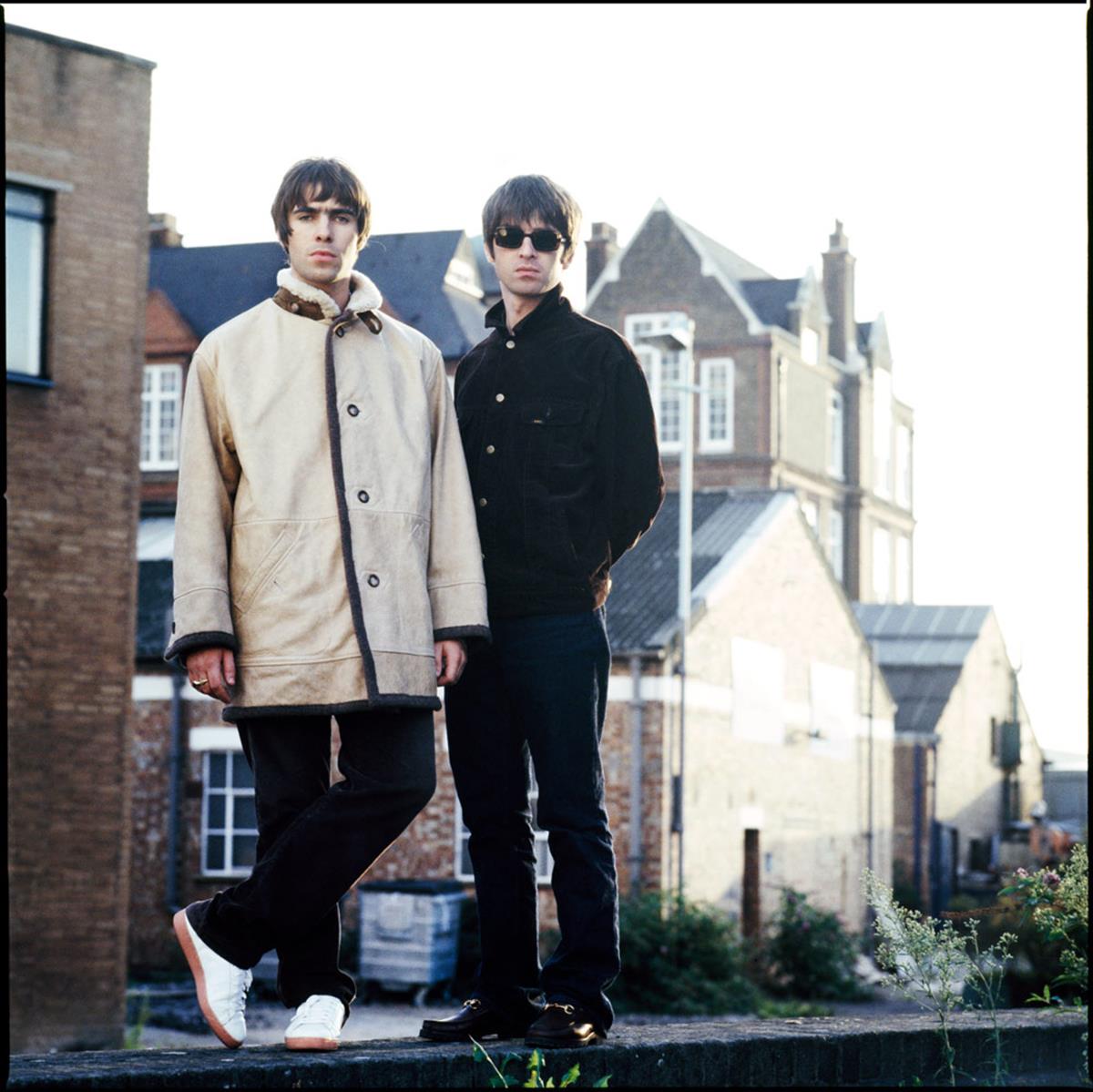 A limited edition print of Noel & Liam Gallagher outside during the Oasis Wonderwall video shoot